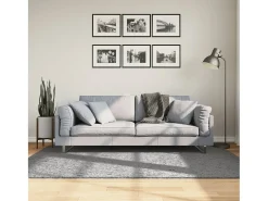 Vito Alfombra peluda de pelo largo moderna PAMPLONA gris 140x200 cm