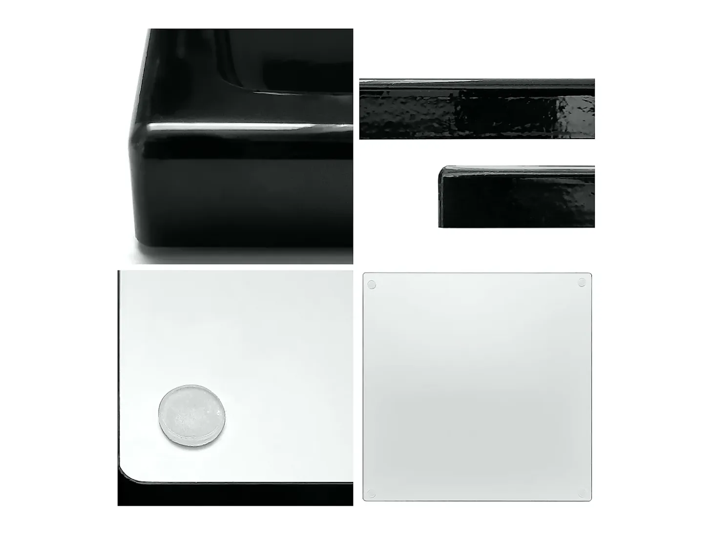 Vladon Cuenco decorativo Maya, moderno Plato decorativo cuadrado, , Juego de 2 (20 x 1,8 x 20 cm)