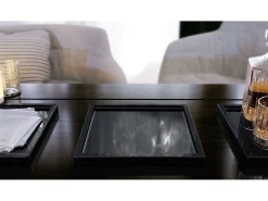 Outlet Vladon Cuenco decorativo Maya, moderno Plato decorativo cuadrado, (20 x 1,8 x 20 cm) Negro