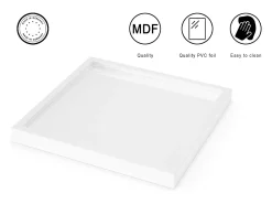 Vladon Cuenco decorativo Maya, moderno Plato decorativo cuadrado, Gris arena de alto brillo (20 x 1,8 x 20 cm)