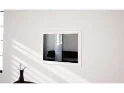 Vladon Espejo Löhne, Espejo de pared con Marco moderno, blanco mate (75,5 x 59,7 cm)