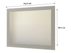 Vladon Espejo Löhne, Espejo de pared con Marco moderno, blanco mate (75,5 x 59,7 cm)