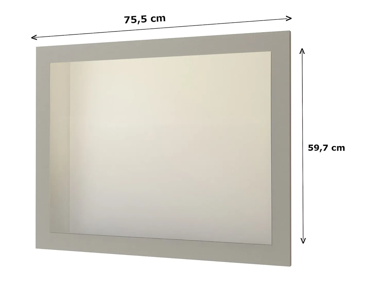 Vladon Espejo Löhne, Espejo de pared con Marco moderno, blanco mate (75,5 x 59,7 cm)