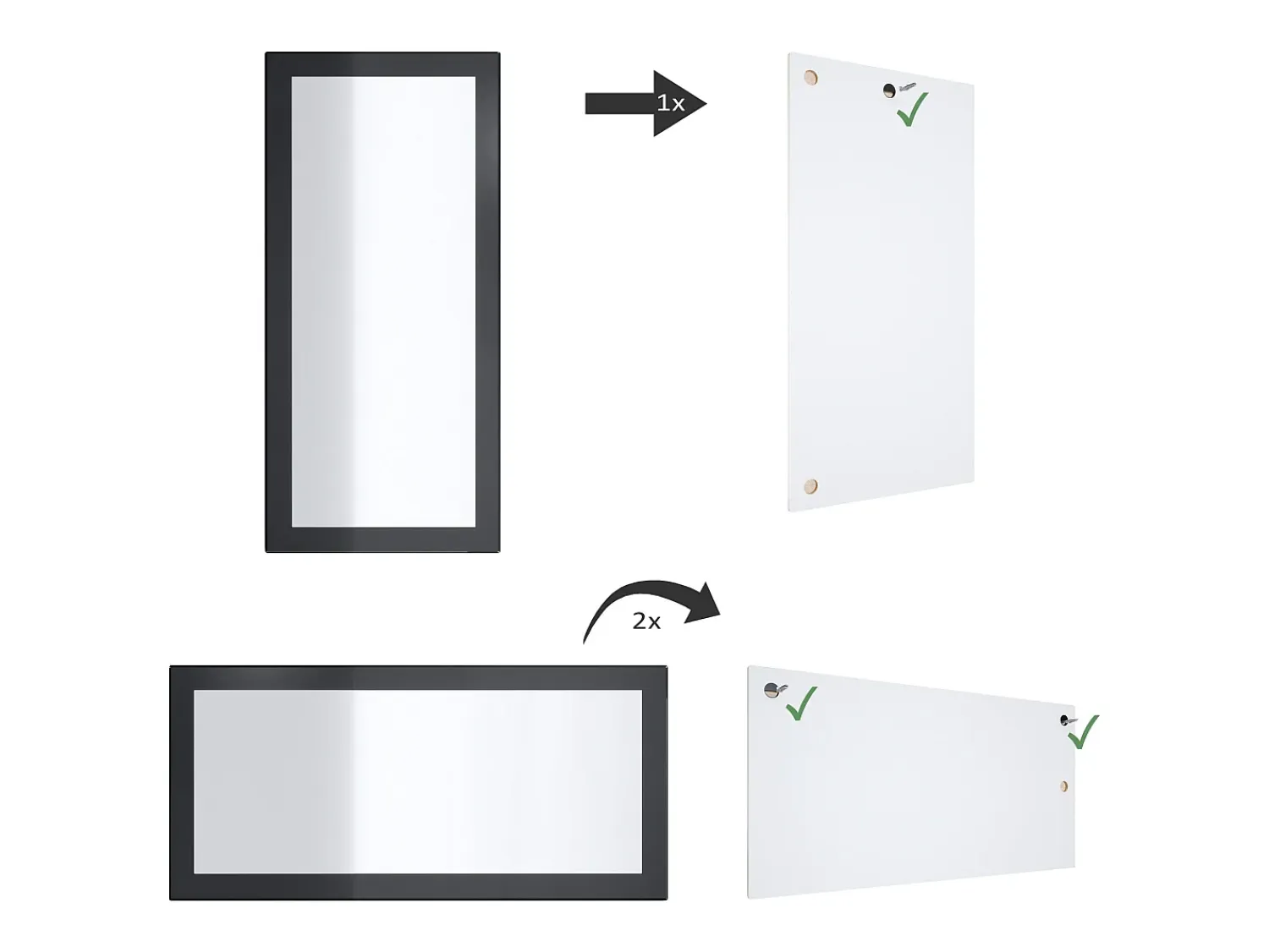 Online Vladon Espejo Lima, Espejo de pared con Marco moderno, Blanco de alto brillo (110 x 52 cm) Granate
