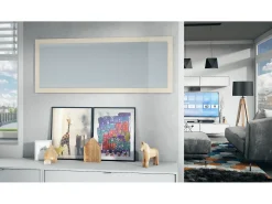 Vladon Espejo Lima, Espejo de pared con Marco moderno, Blanco de alto brillo (139 x 55 cm)