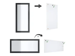Sale Vladon Espejo Lima, Espejo de pared con Marco moderno, Blanco de alto brillo (110 x 52 cm) Caqui