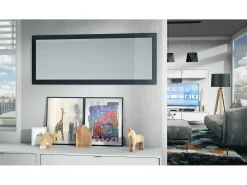 Vladon Espejo Lima, Espejo de pared con Marco moderno, Blanco de alto brillo (139 x 55 cm)