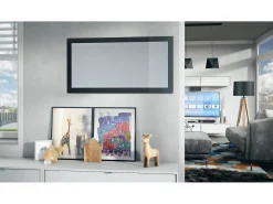 Vladon Espejo Lima, Espejo de pared con Marco moderno, Blanco de alto brillo (110 x 52 cm)