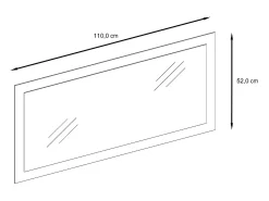 Vladon Espejo Lima, Espejo de pared con Marco moderno, Blanco de alto brillo (110 x 52 cm)