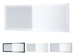 Vladon Espejo Lima, Espejo de pared con Marco moderno, Blanco de alto brillo (139 x 55 cm)