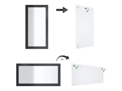 Vladon Espejo Lima, Espejo de pared con Marco moderno, Blanco de alto brillo (89 x 45 cm)