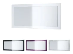 Vladon Espejo Lima, Espejo de pared con Marco moderno, Blanco de alto brillo (89 x 45 cm)