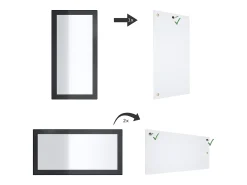 Discount Vladon Espejo Lima, Espejo de pared con Marco moderno, Blanco de alto brillo (89 x 45 cm) Caqui