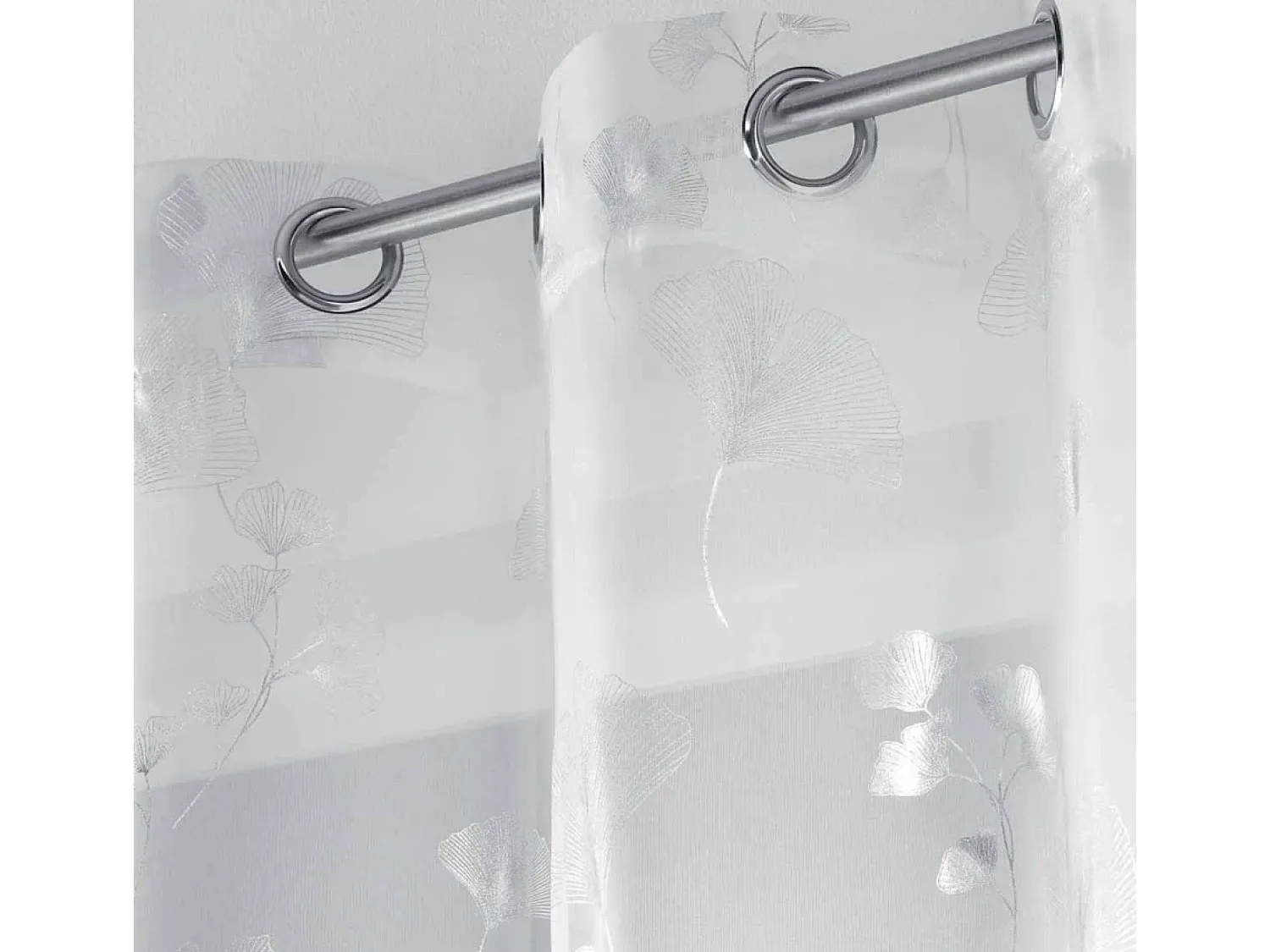 Douceur d'intérieur Ropa De Casa^Voile estampado metalizado Blanco