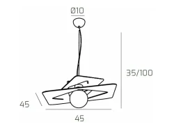Wacky Sospensione 45 Cm. 1 Luce Sabbia