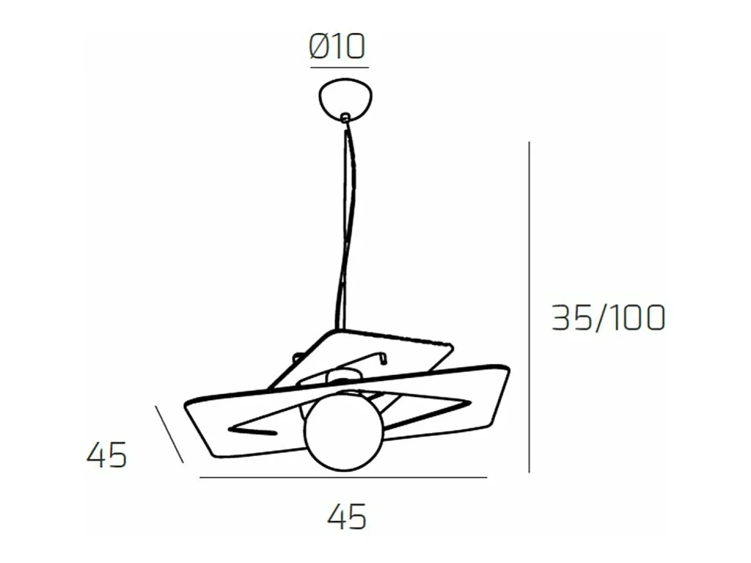 Wacky Sospensione 45 Cm. 1 Luce Sabbia