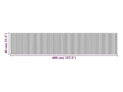 Garden Furniture Alfombra De Salón^Wakil Alfombra rectangular bambú 80x400 cm Gris