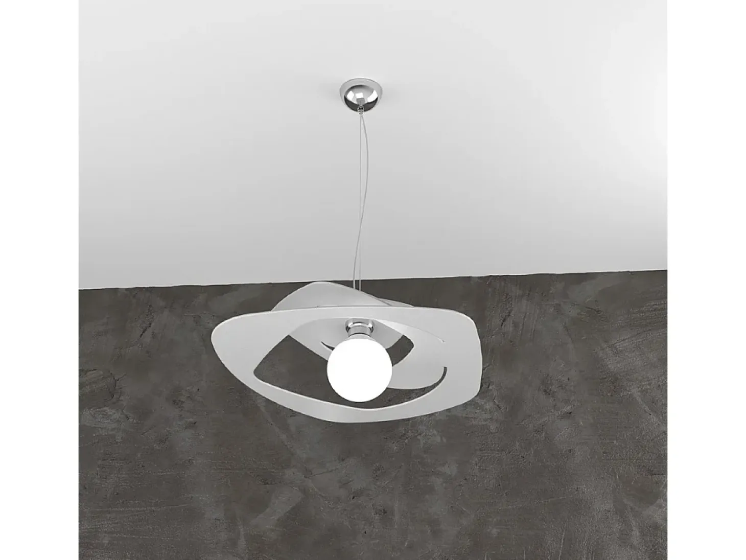 Warped Sospensione D.50 Cm. 1 Luce Grigio