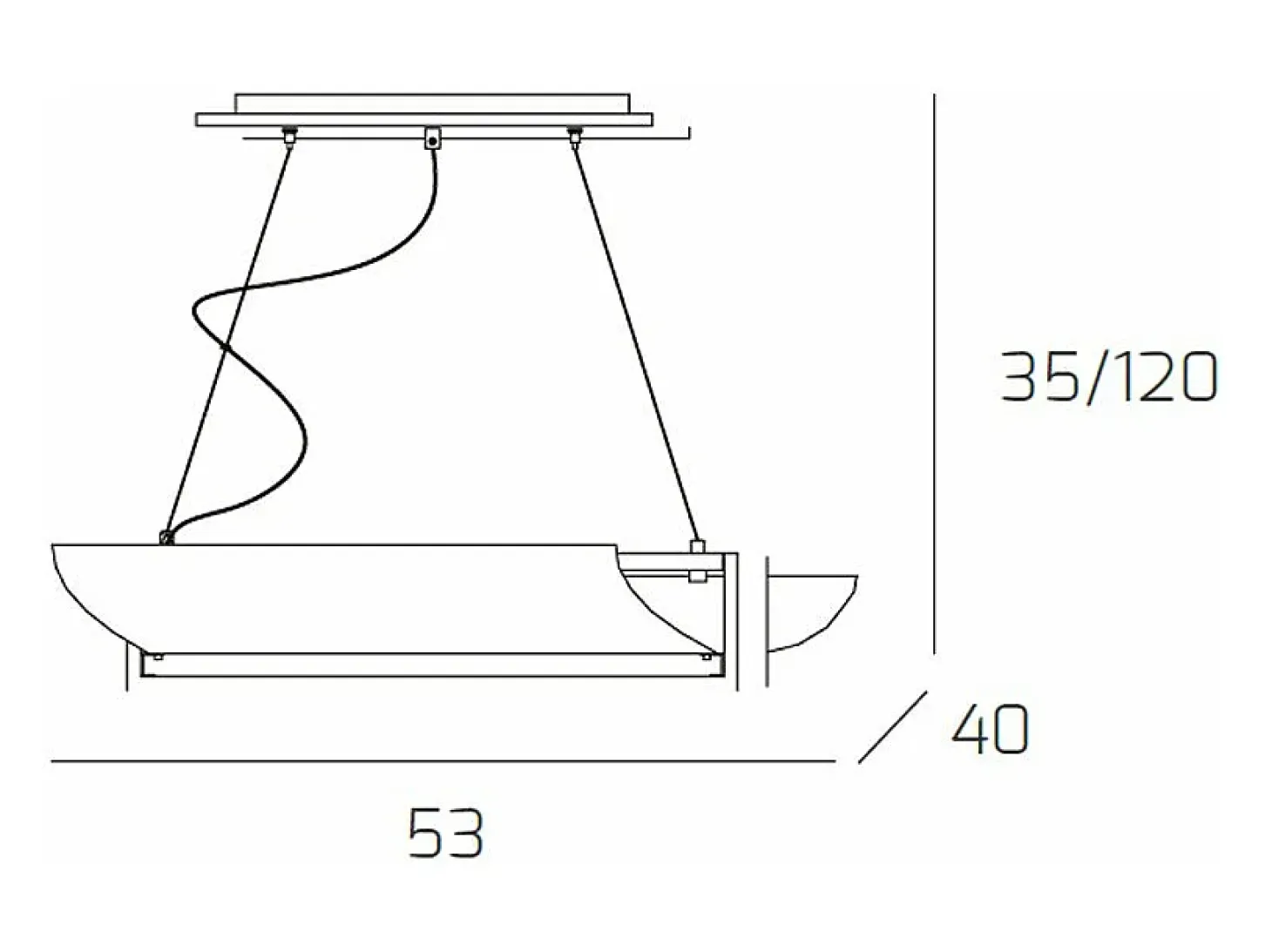 Wood Sospensione Cm.50 2 Luci Foglia Oro