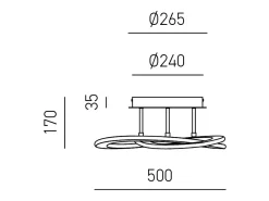 Yara Plafón LED moderno 30W regulable 3000K luz cálida, diseño aro de aluminio blanco 50x17cm, 1300lm, LED integrado IP20