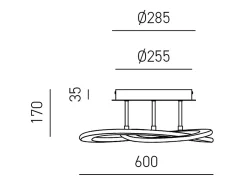 Yara Plafón LED moderno 40W regulable 3000K luz cálida, diseño aro de aluminio blanco 60x17cm, 1900lm, LED integrado IP20