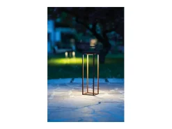 Zafferano - Farol solar para el hogar con 2 LED, 37,3 cm, lámpara de pared y mesa de 2 W a batería con sensor crepuscular, color verde salvia