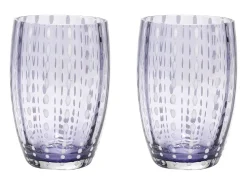 Vaso^Zafferano Perle Glass colores mezclados 2 - Vidrio coloreado soplado, 32 cl, hecho a mano - Juego de 6 vasos artesanales para agua o cócteles Multicolor