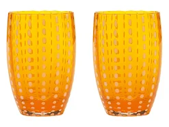 Clearance Zafferano Perle Glass mix colours 1 - Vidrio coloreado soplado, 32 cl, hecho a mano - Juego de 6 vasos artesanales para agua o cócteles Multicolor