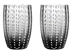 Clearance Zafferano Perle Glass mix colours 1 - Vidrio coloreado soplado, 32 cl, hecho a mano - Juego de 6 vasos artesanales para agua o cócteles Multicolor