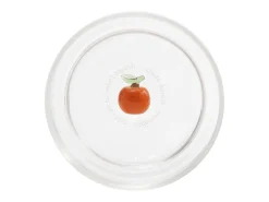 Vaso^Zafferano Teca Frutta - Juego de 6 Vasos de Vidrio Borosilicato con Naranja - Vaso de 35 cl Doble Fondo Decorado a Mano, Fácilmente Lavable Transparente
