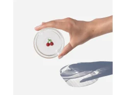 Zafferano Teca Frutta - Juego de 6 Vasos de Vidrio Borosilicato con Cerezas - Vaso de 35 cl con Doble Fondo Decorado a Mano, Fácilmente Lavable