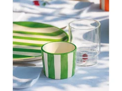 Zafferano Teca Frutta - Juego de 6 Vasos de Vidrio Borosilicato con Fresa - Vaso de 35 cl Doble Fondo Decorado a Mano, Fácilmente Lavable