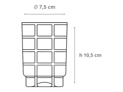 Zafferano Twiddle - Juego de 6 vasos de vidrio soplado transparente de 35 cl - Vasos artesanales con decoración blanca, aptos para lavavajillas