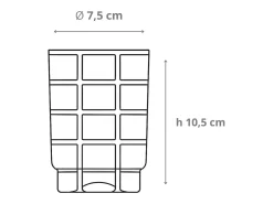 Vaso^Zafferano Twiddle - Juego de 6 vasos de vidrio soplado gris, 35 cl - Vasos artesanales con decoración blanca, aptos para lavavajillas Transparente